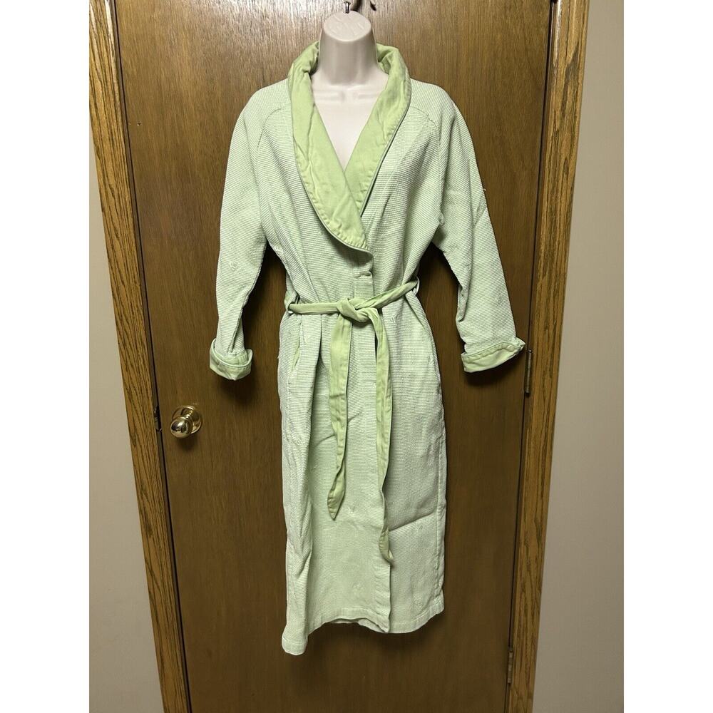 Le Jacquard Francais XS/S? BATHROBE Cotton Waffle Knit SPRING GREEN FRANCE V24